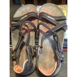 Merrell Sandspur Rose Outdoor  Leather Sandal Cocoa Coral Women's Size 6